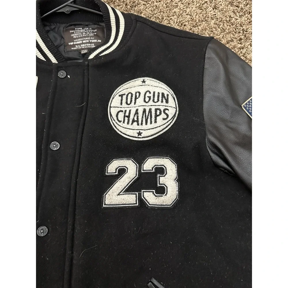 Rare TOP GUN Men's The Flying Legend Black And White Jacket Size US XL